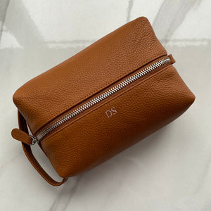 Personalised Leather toiletry bag